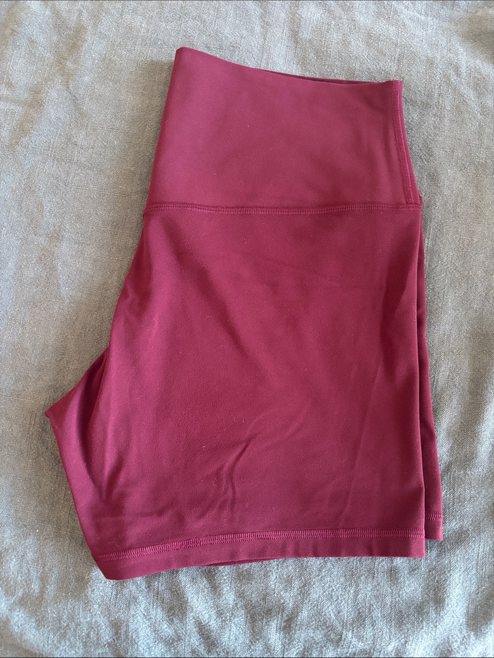 Lululemon High-Waist Bike Shorts in Deep Berry